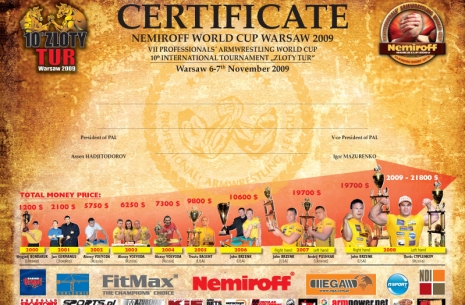 Zloty 2009 - The Occasional Certificates # Armwrestling # Armpower.net