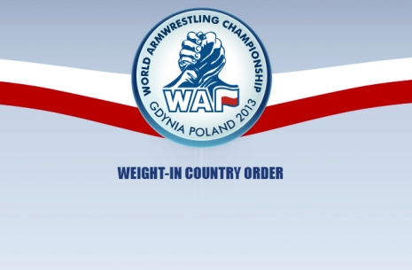 Worlds 2013 - weight-in order # Armwrestling # Armpower.net
